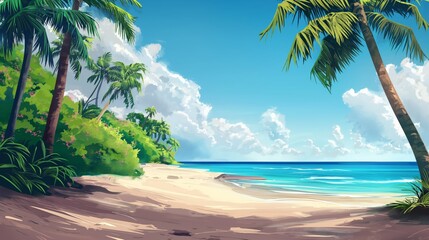 Obraz premium beach with palm trees