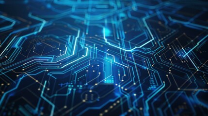 Network Technology Background.,High Tech Circuit Board. Blue circuit wallpaper. Technology and computing concept.