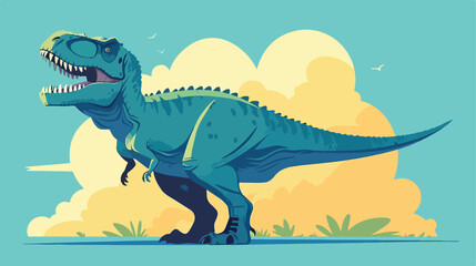 Illustration of cartoon Tyrannosaurus rex fossil 2d