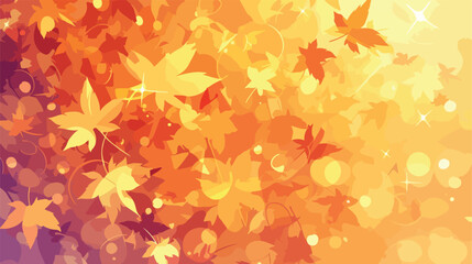 Illustration of colorful autumn maple leaves on bok - obrazy, fototapety, plakaty