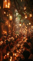 Obraz premium people enjoying hot springs at the pool of spa