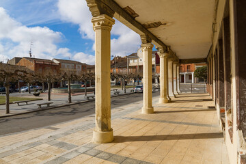 Villada town square. Province of Palencia in Spain