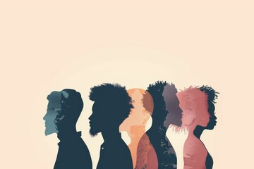 profil - jeune - étudiant - portrait - silhouette - visage - tête - adolescent - fille - garçon - groupe. Beautiful simple AI generated image in 4K, unique.