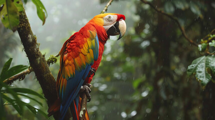  Scarlet Macaw in Costa Rica in the rainforest