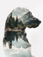 Double exposure photo of a dog