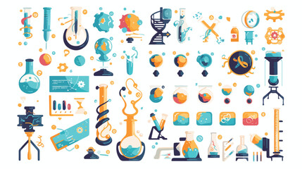 Infographics mini concept Genetics biochemistry ico