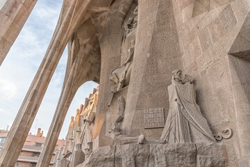 Details of the Sagrada Familia famous church in Barcelona, Spain.