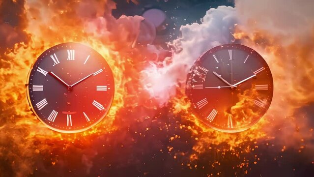 Dual Essence of Time: Fire & Water Clocks. Concept Time Concepts, Fire Clocks, Water Clocks