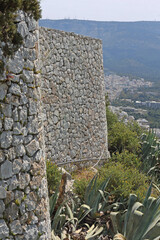 Rough White Stone Support Wall Protection in Greece