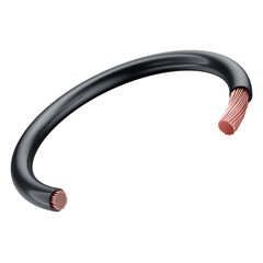 Copper Wire Conductor Electrical Cable Parallel Core 3D Render with Transparent Background