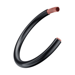 Copper Wire Conductor Electrical Cable Parallel Core 3D Render with Transparent Background