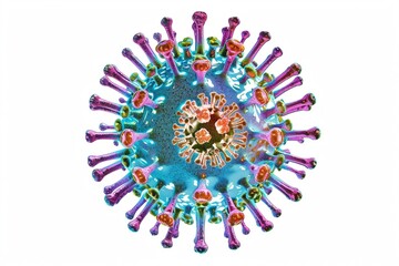 Illustration of virus particles By seeing different shapes and genetic material