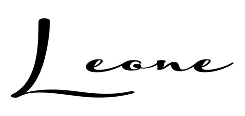 Leone - black color - name written - ideal for websites, presentations, greetings, banners, cards, t-shirt, sweatshirt, prints, cricut, silhouette, sublimation, tag
:
 - obrazy, fototapety, plakaty