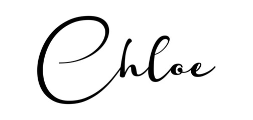 Chloe  - black color - name written - ideal for websites, presentations, greetings, banners, cards, t-shirt, sweatshirt, prints, cricut, silhouette, sublimation, tag
:
 - obrazy, fototapety, plakaty