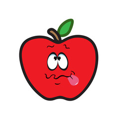 one red apple on a without background