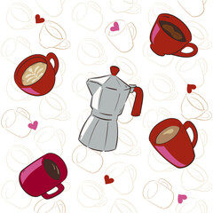 Coffee red cup pattern