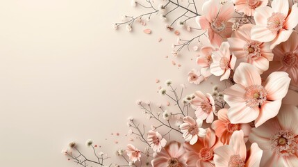An elegant floral background with delicate pink blossoms and branches