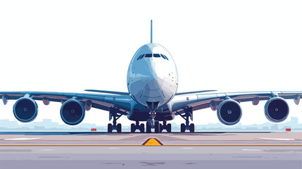 Large airliner vector illustration. Wide-body passe - obrazy, fototapety, plakaty