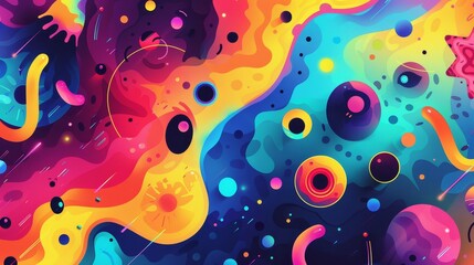 A colorful and abstract interpretation of a viral video in a cute style  AI generated illustration