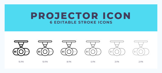 Projector icon symbol. Outline. Lineal icon with editable stroke.