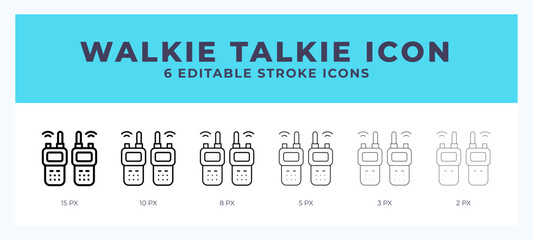 Walkie talkie lineal icon symbol vector. Black outline for web. App. Presentation and more.