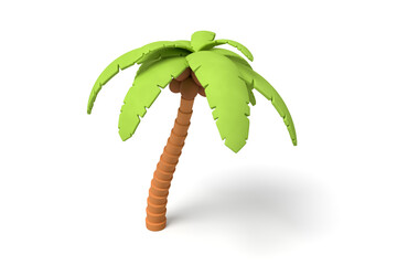 Isolated cartoon 3D palm with cast shadow © gearstd