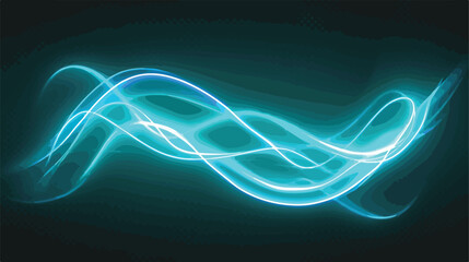 Luminous neon azure shape wave abstract light effec