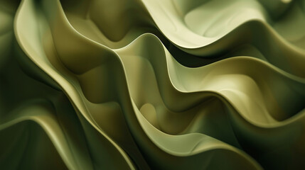 Fototapeta premium Green brown silk satin. Gradient. Olive color. Luxury elegant abstract background for design, text. Light dark shade. Matte, shimmer. Curtain. Drapery.