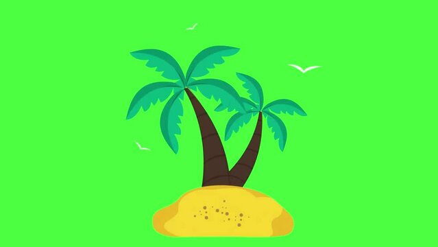 Illustration of a coconut tree . palm tree. palm tree icon. 
