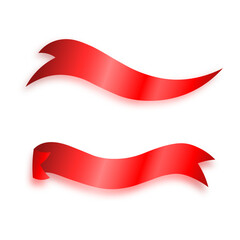 Red ribbon on transparent background. Vector illustration