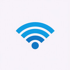 Blue wifi signal icon isolated on white background, simple flat wi-fi sign, wireless internet connection symbol, vector illustration
