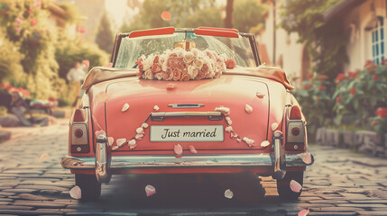 wedding car - Just married