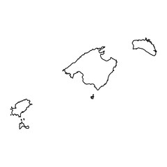 Balearic Islands map, administrative division of Spain. Vector illustration.