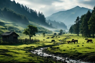 landscape with cows