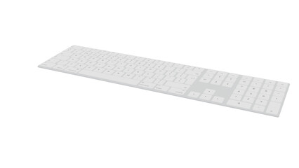 computer keyboard 3d on a white background