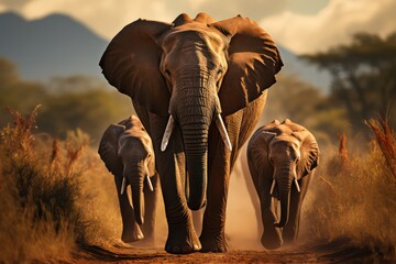 elephant in the savannah