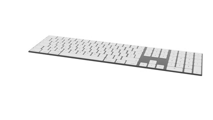 computer keyboard 3d on a white background