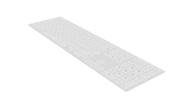 computer keyboard 3d on a white background