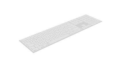 computer keyboard 3d on a white background