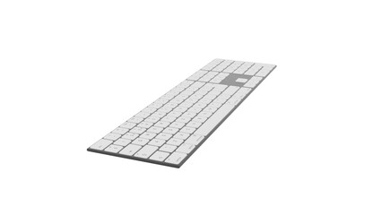 computer keyboard 3d on a white background