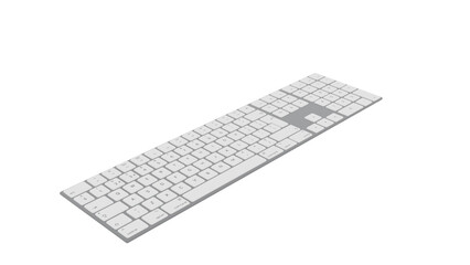 computer keyboard 3d on a white background
