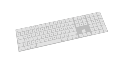 computer keyboard 3d on a white background