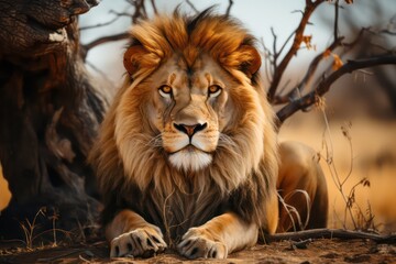 lion in the grass