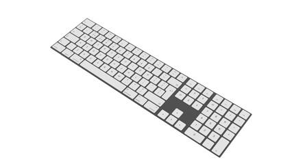 computer keyboard 3d on a white background