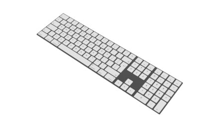 computer keyboard 3d on a white background