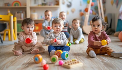 Group of Children Playing With Toys on the Floor