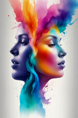 the person with a rainbow