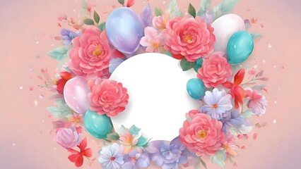 Composition red and pink flowers with gift box . Tulips flowers on pastel pink background. Valentine's Day, Birthday, Happy Women's Day, Mother's Day. Flat lay, top view, birthday, Ai generated