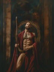 Fototapeta premium warrior mage - fantasy photo - generative ai