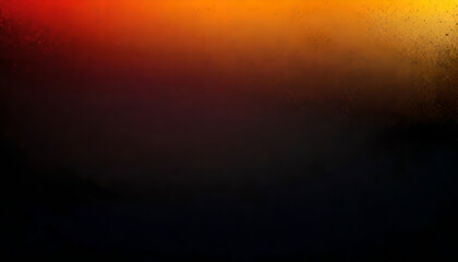 Color gradient dark grainy background, orange red gold yellow vibrant abstract on black, noise texture effect